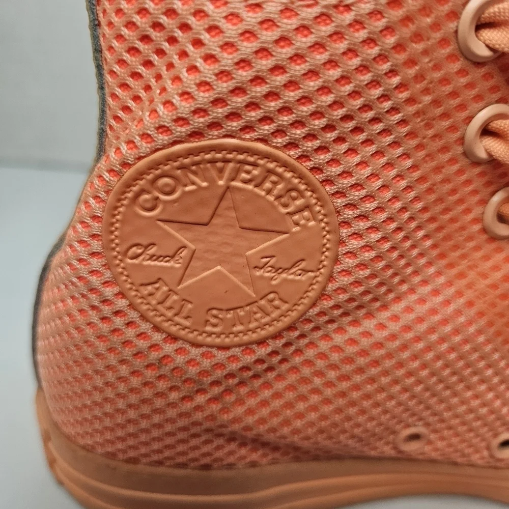 Converse Girls Orange Canvas High-Top Sneakers Size 7 Y